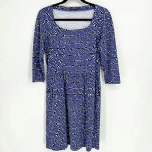 J. McLaughlin Geometric Blue Dress, size small
